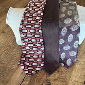 Oscar de la Renta Men's Tie Collection - Red, Brown, and Purple